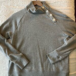 J. Crew Gray Button-Accent Sweatshirt
